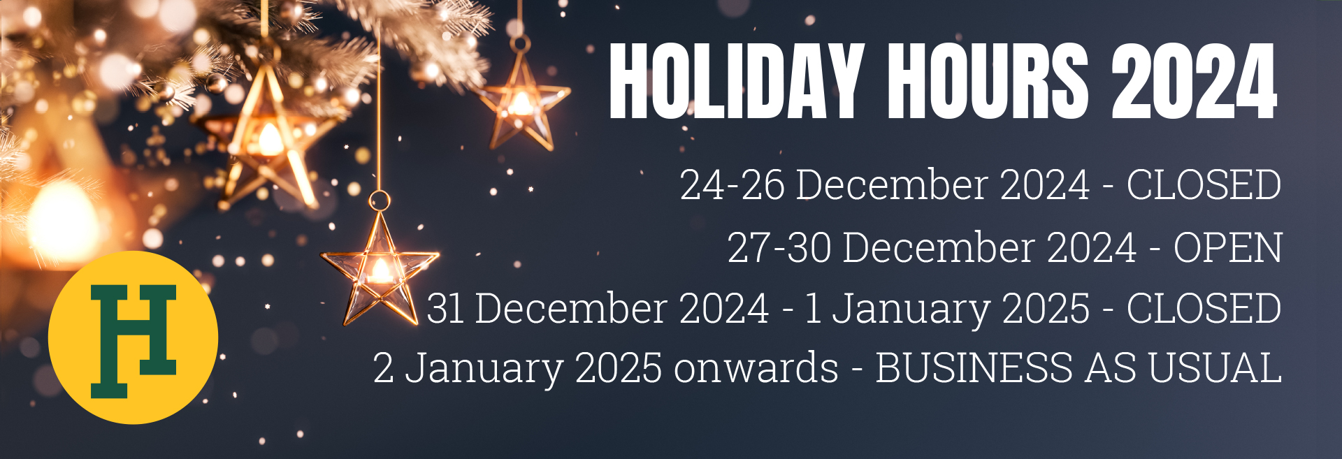 Holiday hours 2024